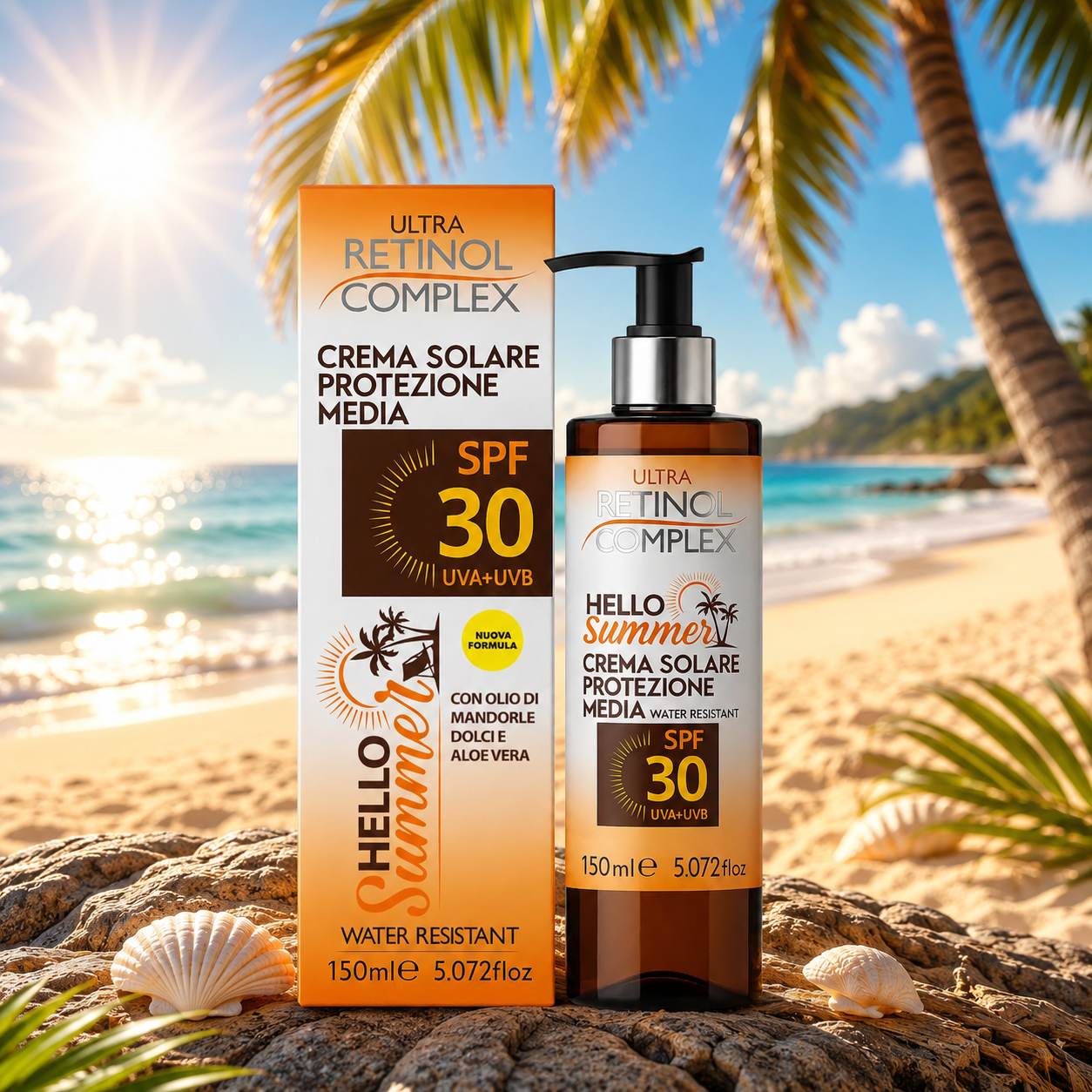 Lot de 6 Pièces - Huile Protectrice SPF 30 "Hello Summer" 150ml - Retinol Complex