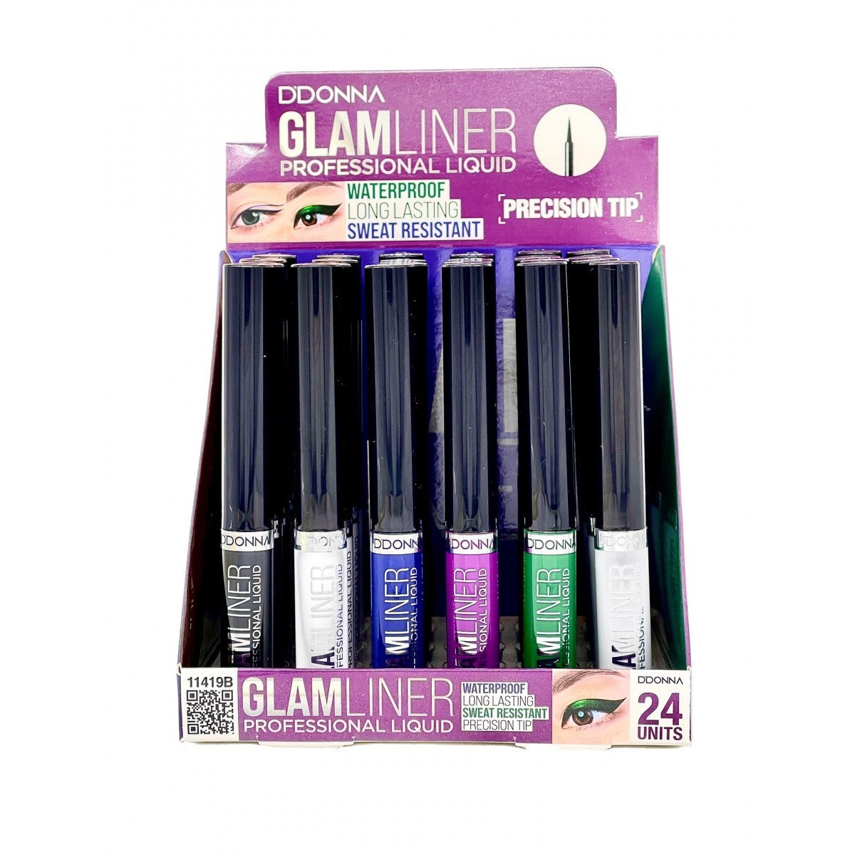 Set of 24 Pieces - Long-Lasting Eyeliner Colors - 11419B - D'donna