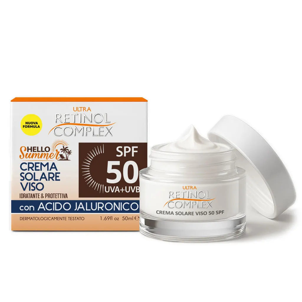 Lot de 6 Pièces - Crème Solaire Visage SPF 50 " Hello Summer" 50ml - Retinol Complex