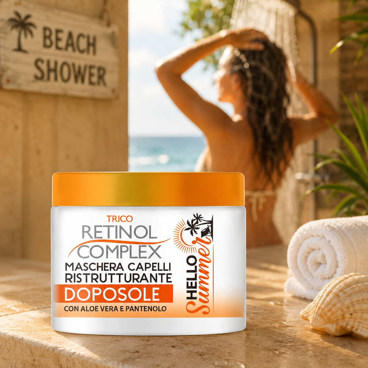 Lot de 6 Pièces - Masque Capillaire Après Soleil Ultra Nourrissant "Hello Summer 400ml - Retinol Complex