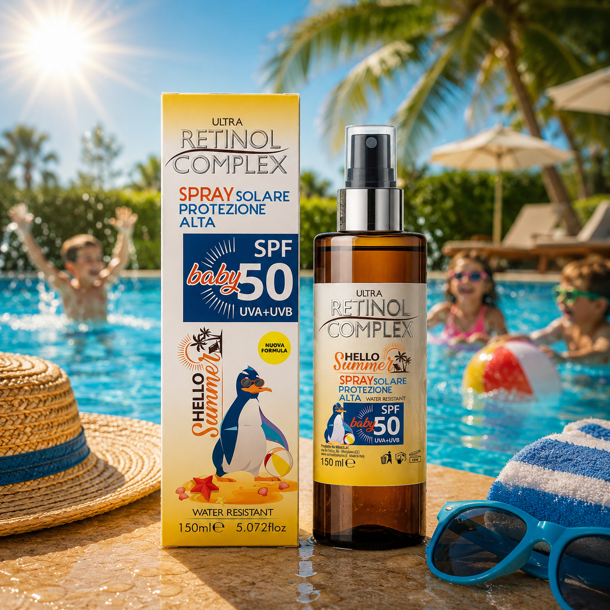 Lot de 6 Pièces - Spray Protection Solaire Enfants & Bébé 150ml - Retinol