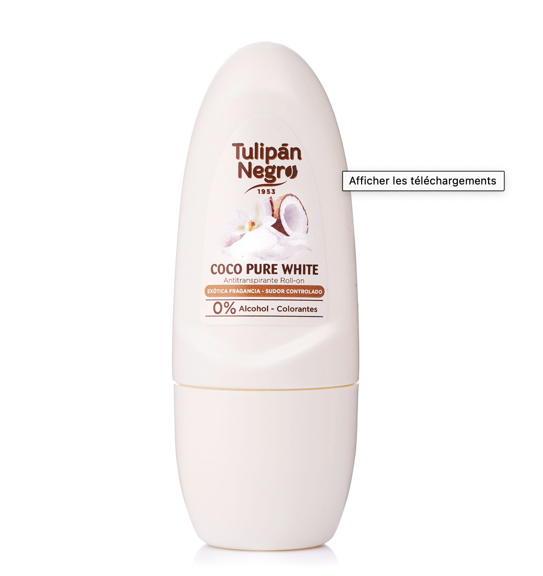 Lot de 6 déodorant roll on coco pure white tulipan negro