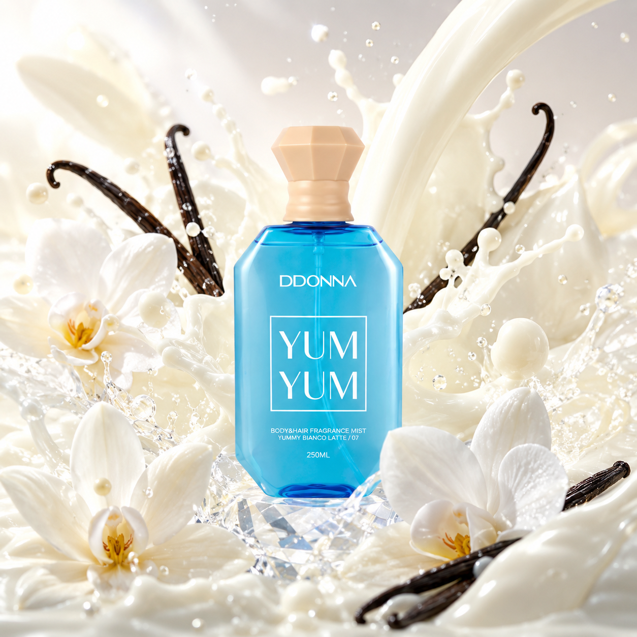 Lot de 6 Pièces - Brume Corps & Cheveux Yum Yum Biancoo Latte 250ml - D'Donna