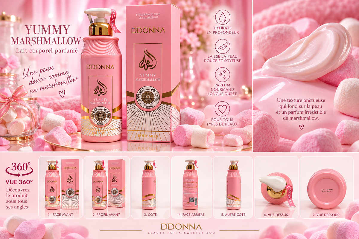 Lot de 6 Pièces - Body Milk Marshmallow 500ml - D'Donna