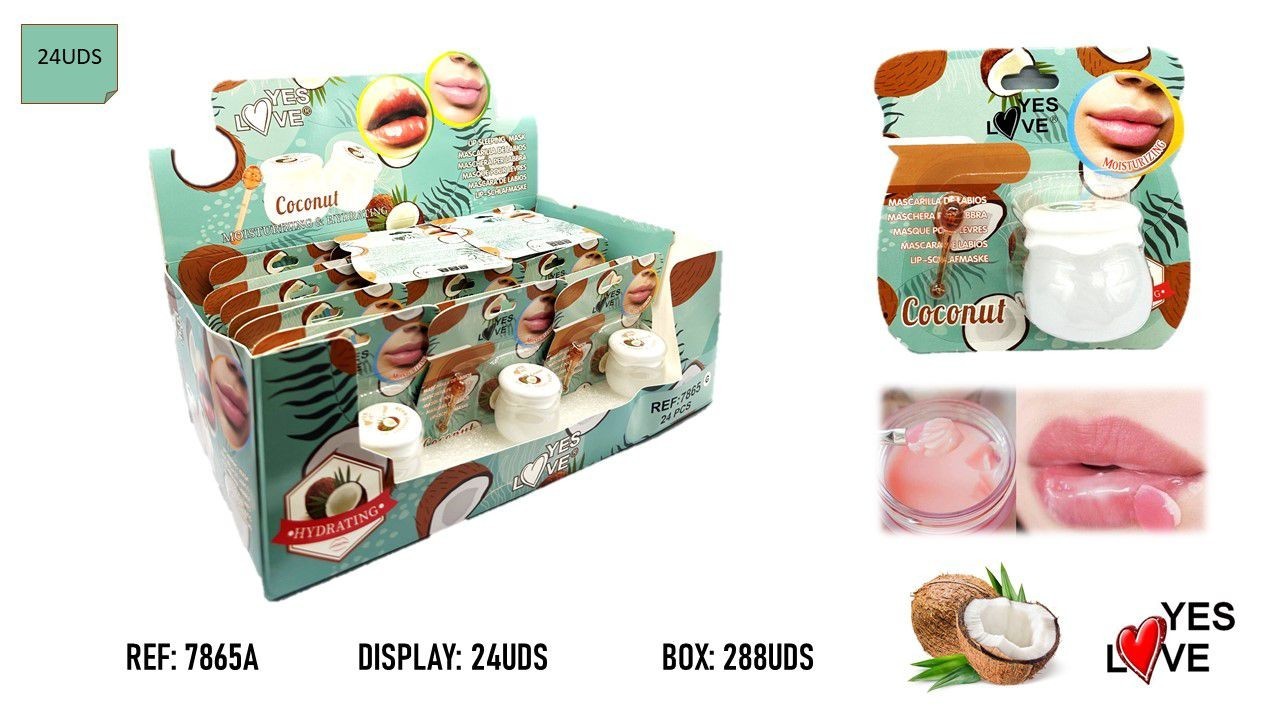 Lot de 24 - Masque hydratant pour les lèvres coco yes love
