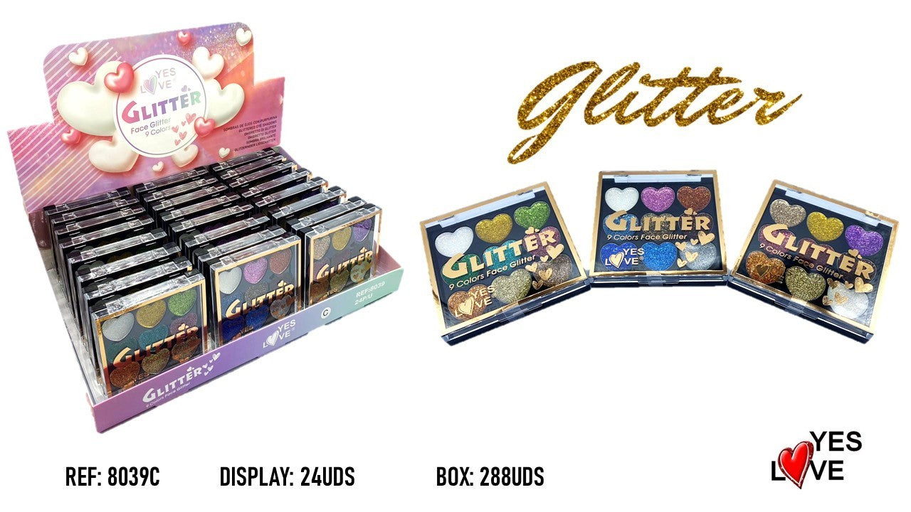 Set of 24 Pieces - Heart Eyeshadows - 8039/c - Yes Love