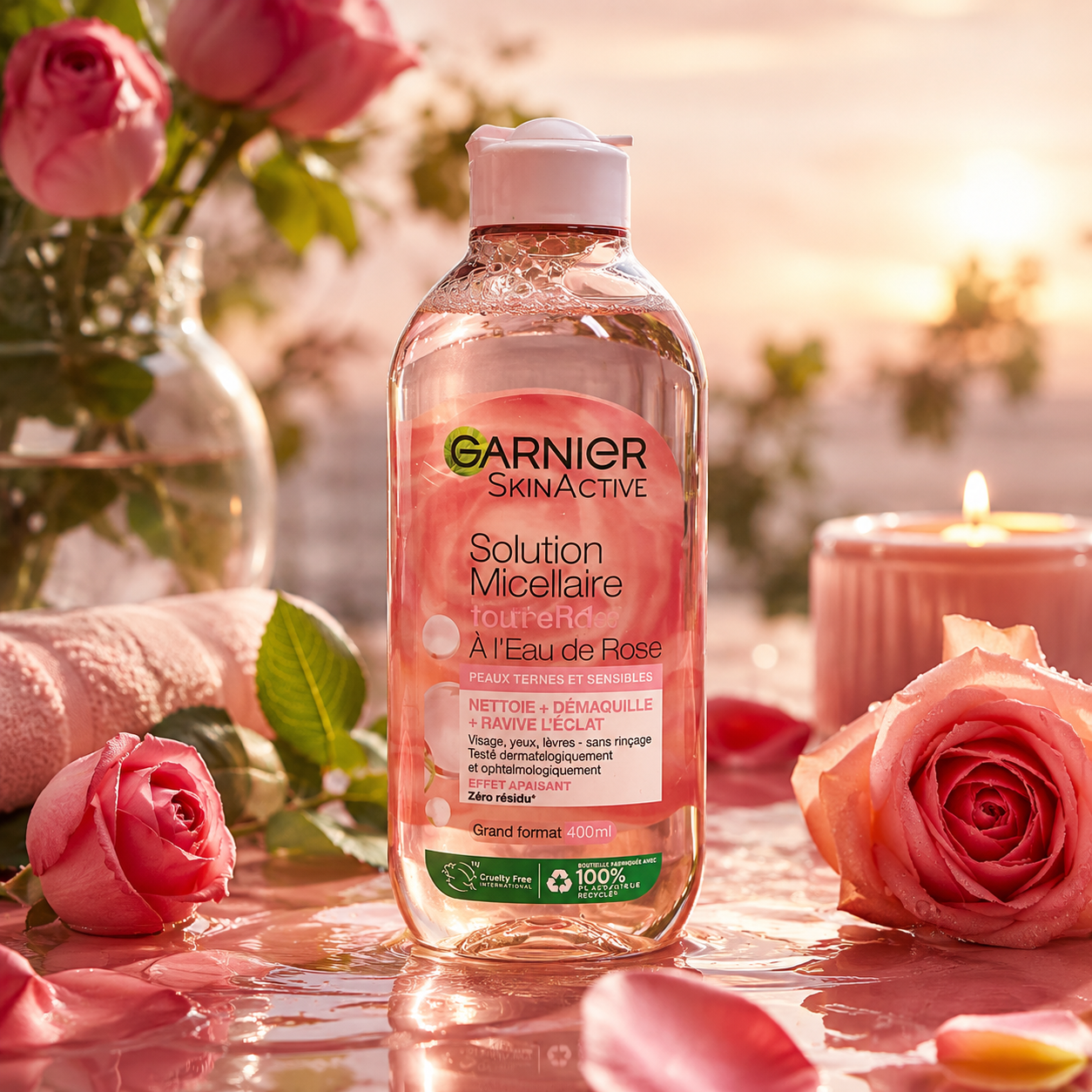 Lot de 6 Pièces - Solution Micellaire Tout en 1 Eau de Rose 400ml - Garnier
