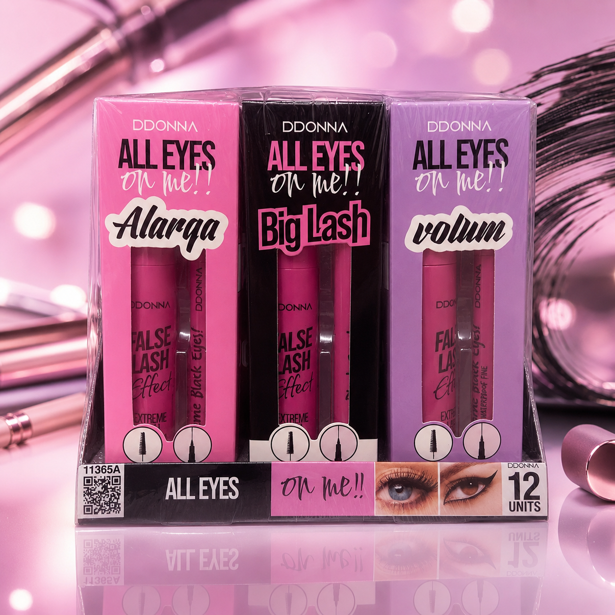 Lot de 12 Pièces - Duo Mascara Eye Liner All Eyes On Me ! -D'donna