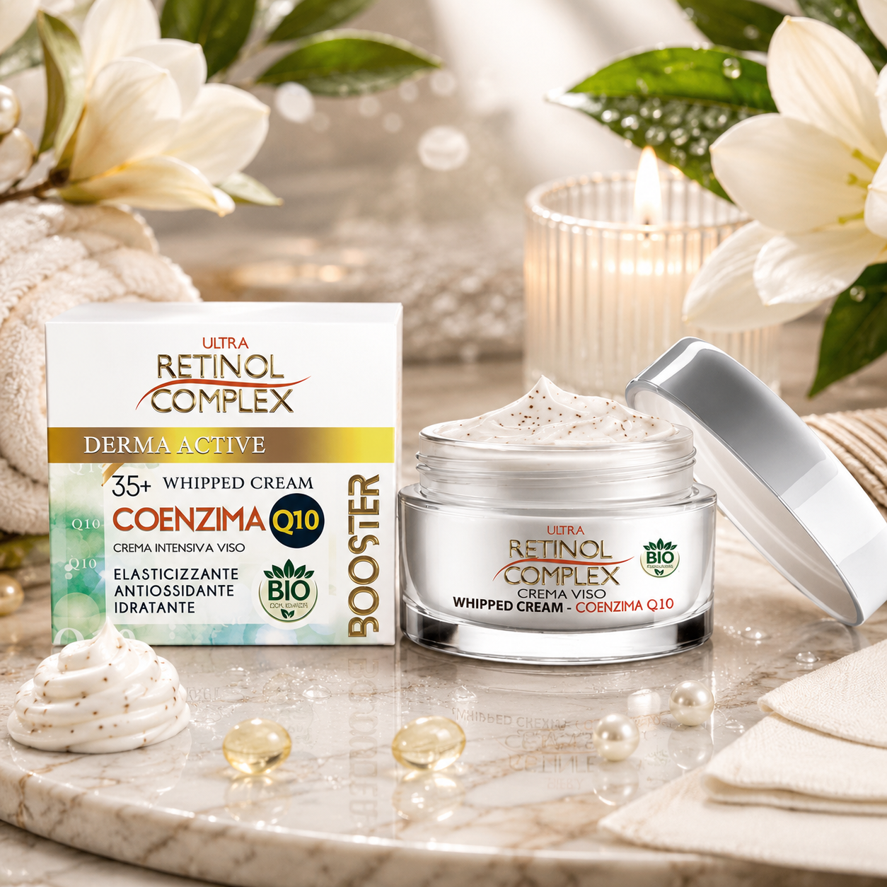 Pack of 2 whipped creams with coenzyme Q10 - Anti-aging treatment - Retinol complex