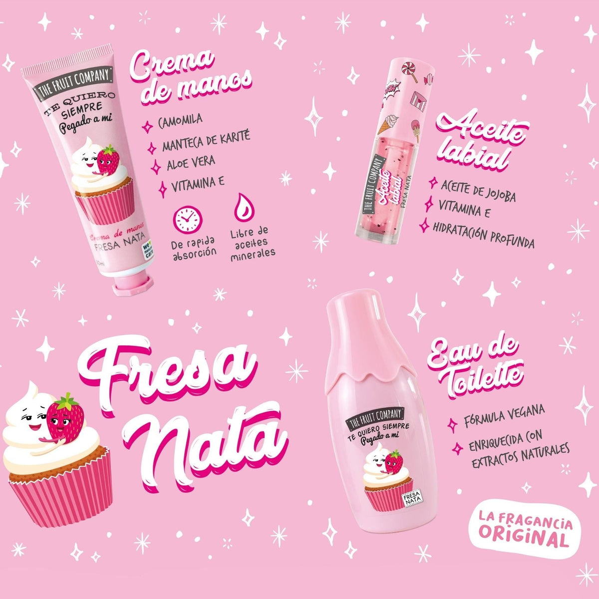 Lot de 3 Pièces - Coffret Noël 4 Pièces Fraise Chantilly - The Fruit Company