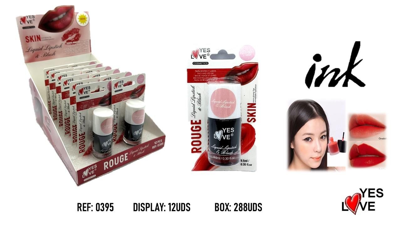 Lot de 12 rouge à lèvres & blush liquide - Yes love 0395