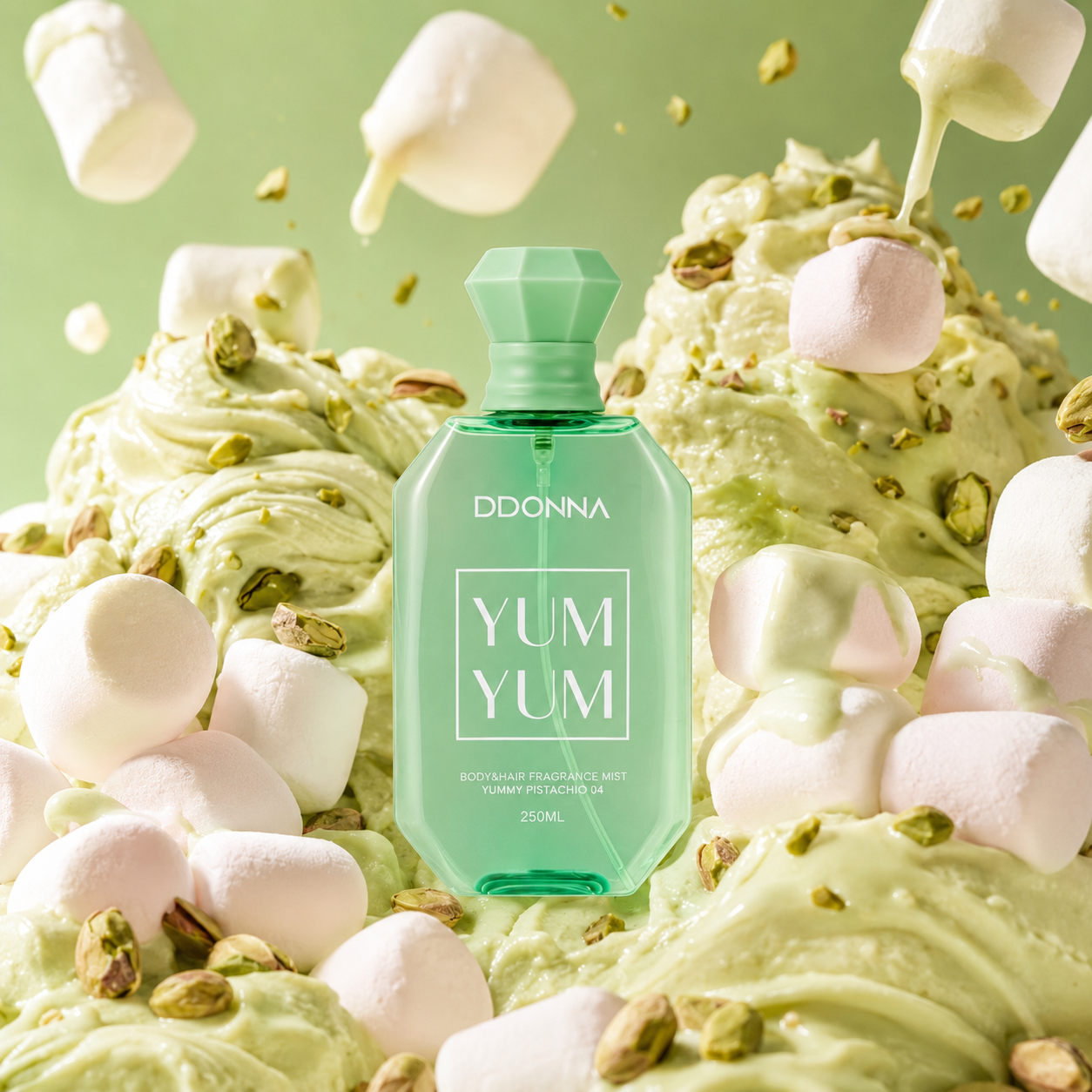 Lot de 6 Pièces - Brume corps & Cheveux Yum Yum Pistachio 250ml - D'Donna