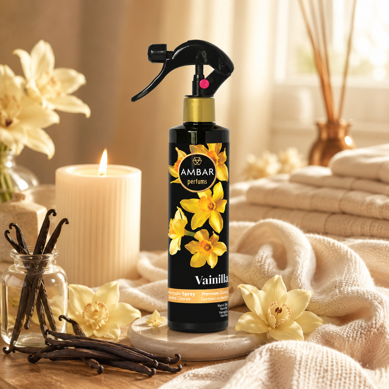 Set of 6 - Vanilla Room & Fabric Spray 280ML - Ambar