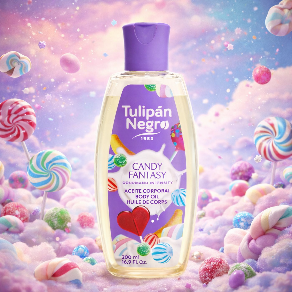 Lot de 6 Pièces - Huile Corporelle Parfum Candy Fantasy 200ml - Tulipan Negro