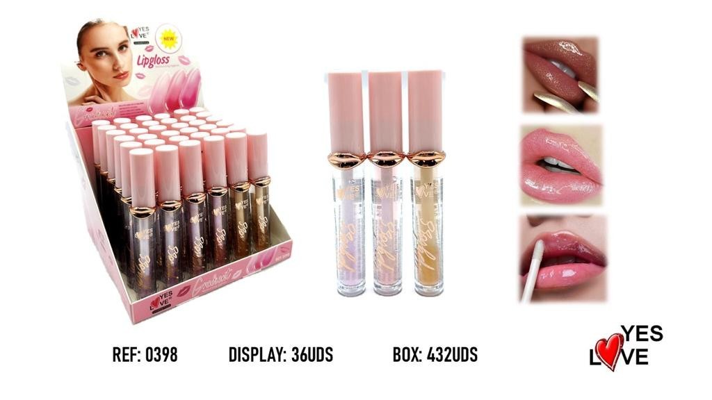 Pack of 36 moisturizing lip glosses 0398 - Yes love