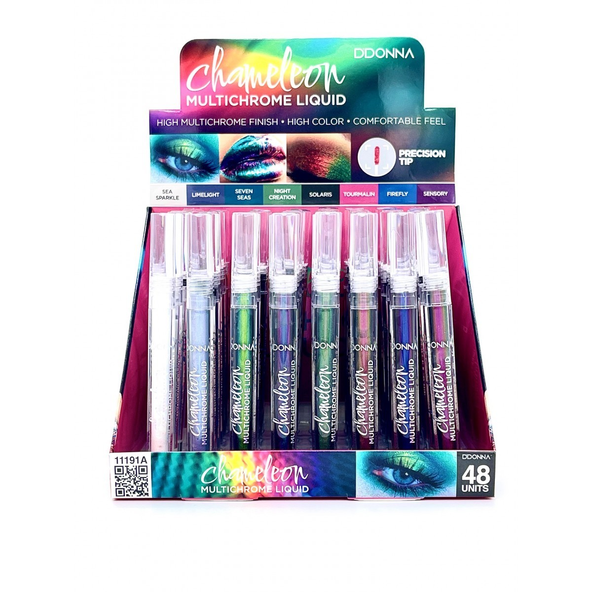 Set of 48 Pieces - Multichrome Chameleon Liquid Eyeshadow - 11191A - D'Donna