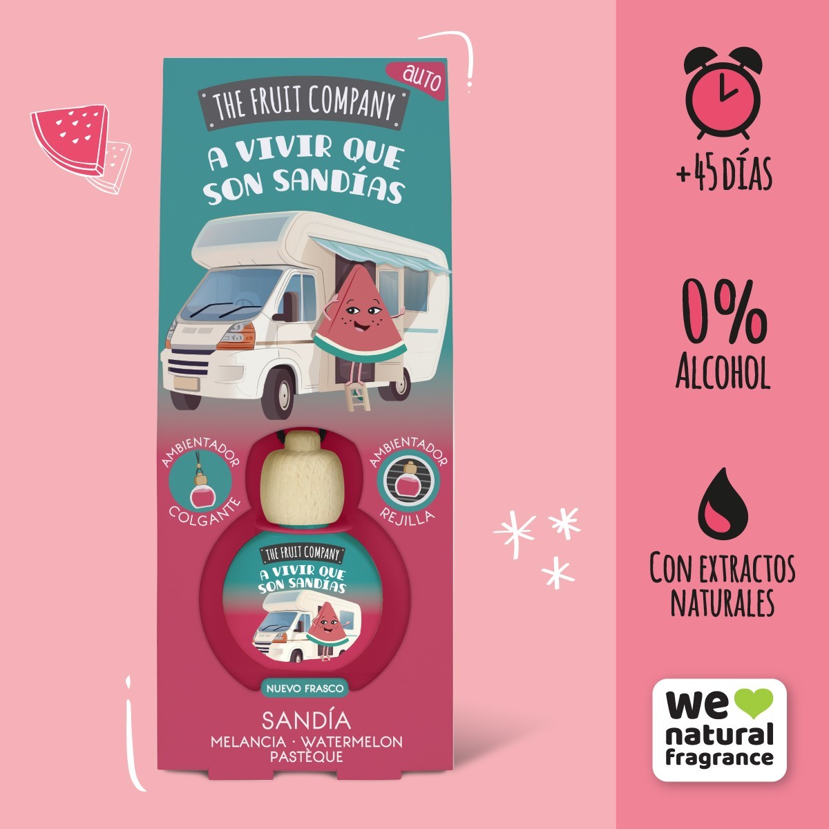 Lot de 14 désodorisant voiture the fruit company pastèque 2 options