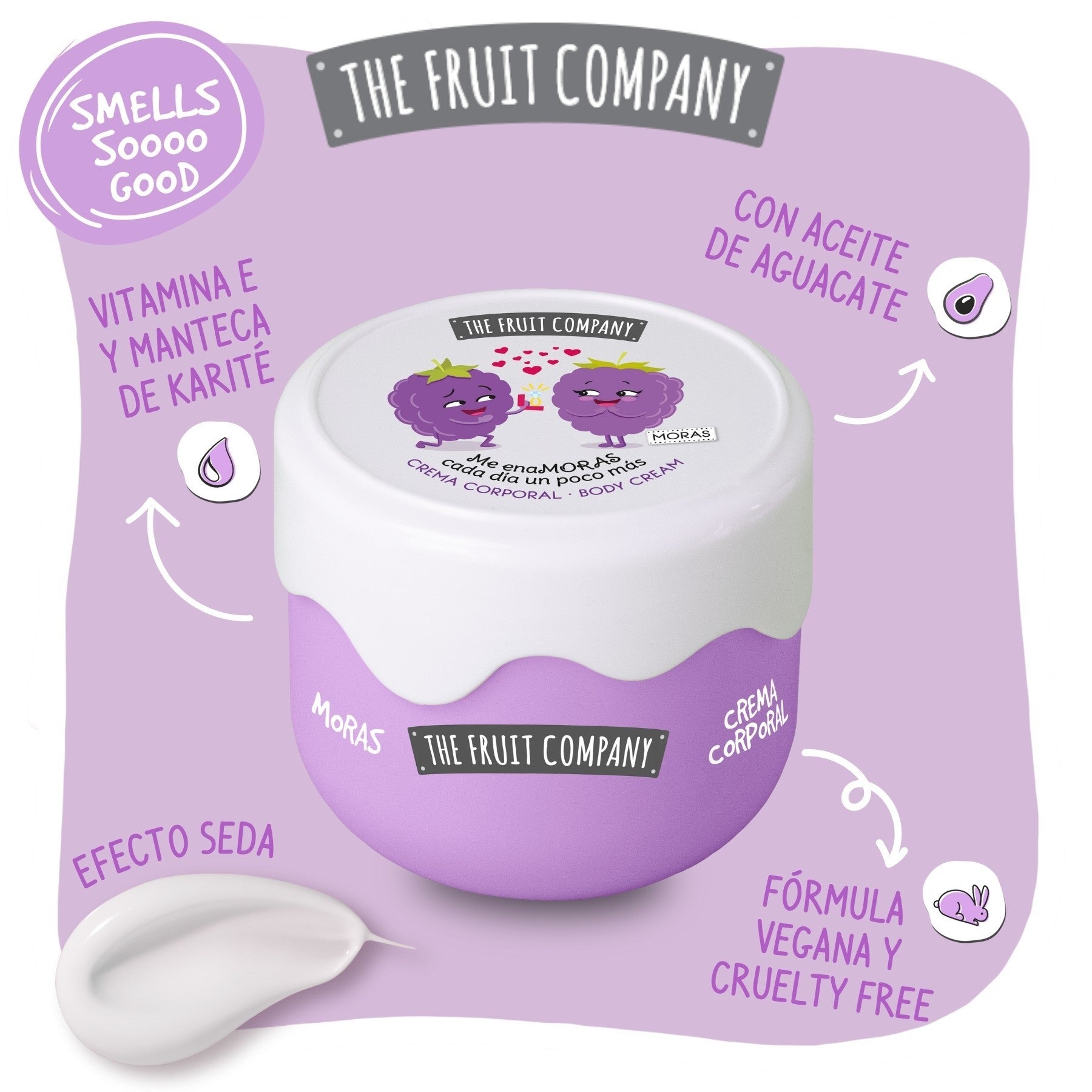 Lot de 6 - Crème hydratante corps à la mûre - The fruit company