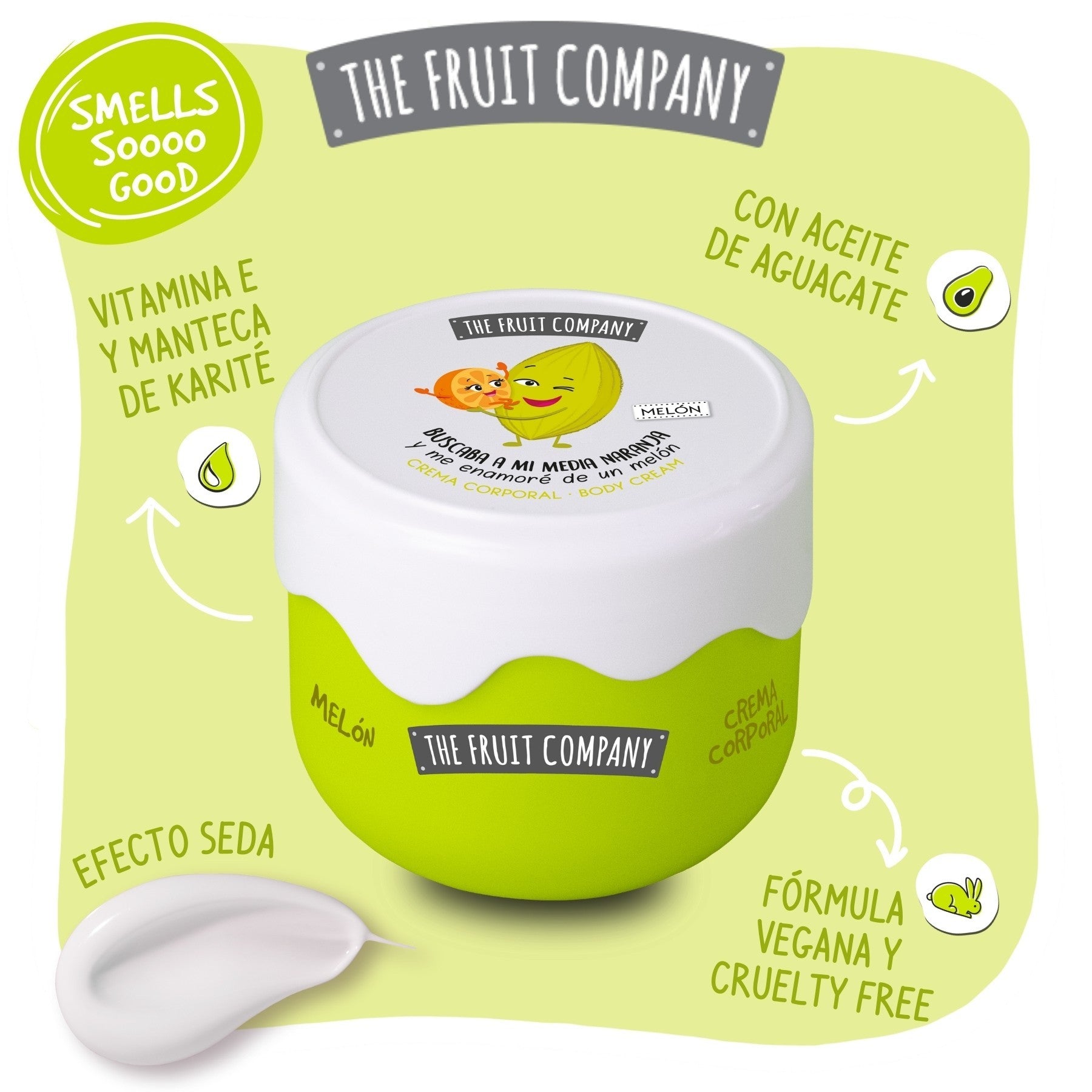 Lot de 6 Pièces - Crème corps Melon vegan 200ML- the fruit company