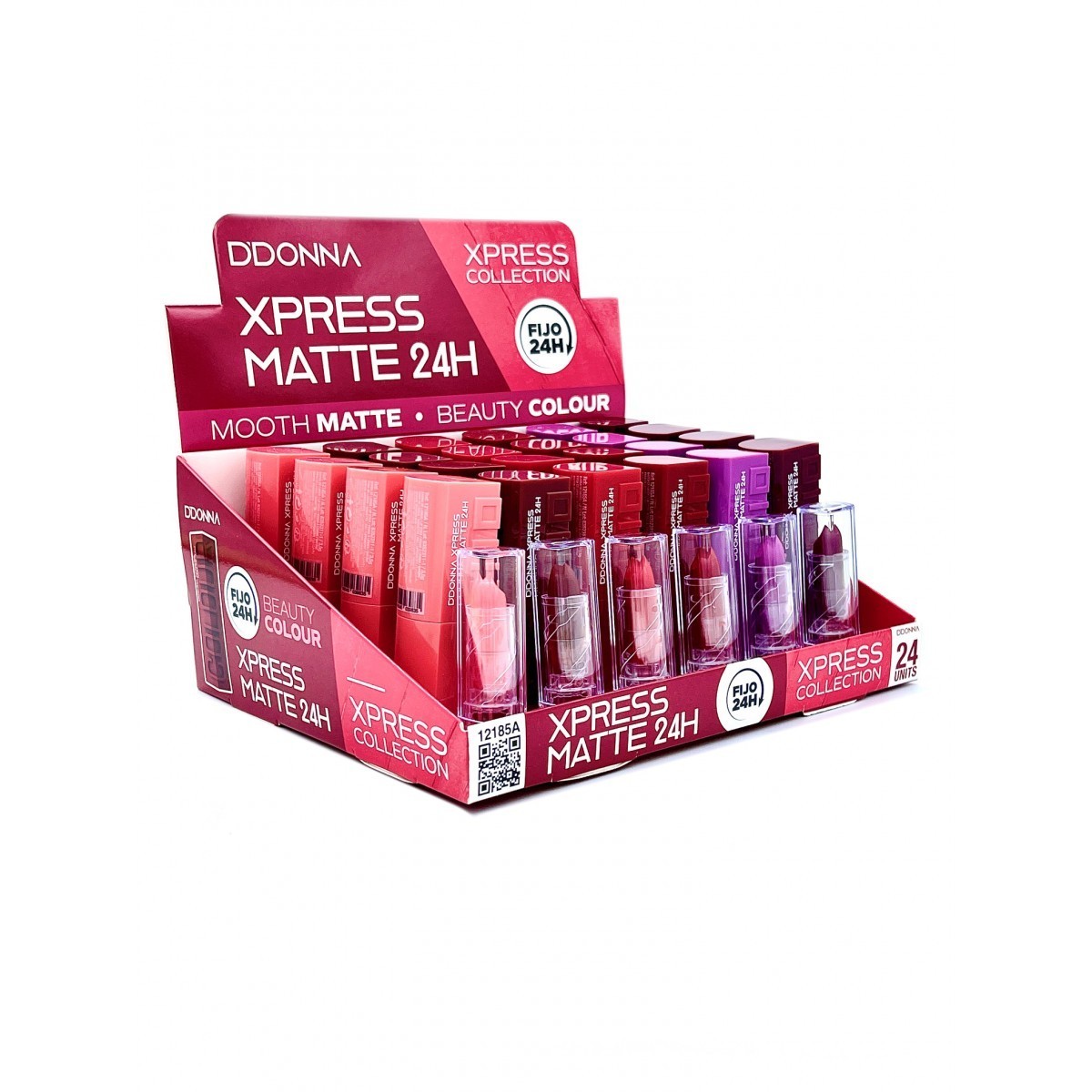 Lot de 24 rouge à lèvres d'donna express matte 24H 12185/a