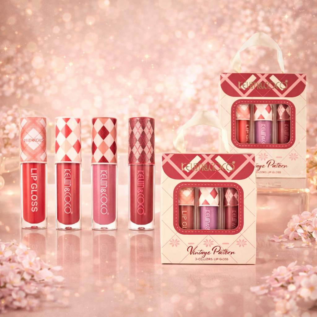 Lot de 12 Pièces - Kit de 3 Gloss Vintage Pattern 6 Couleurs - Kevin & Coco