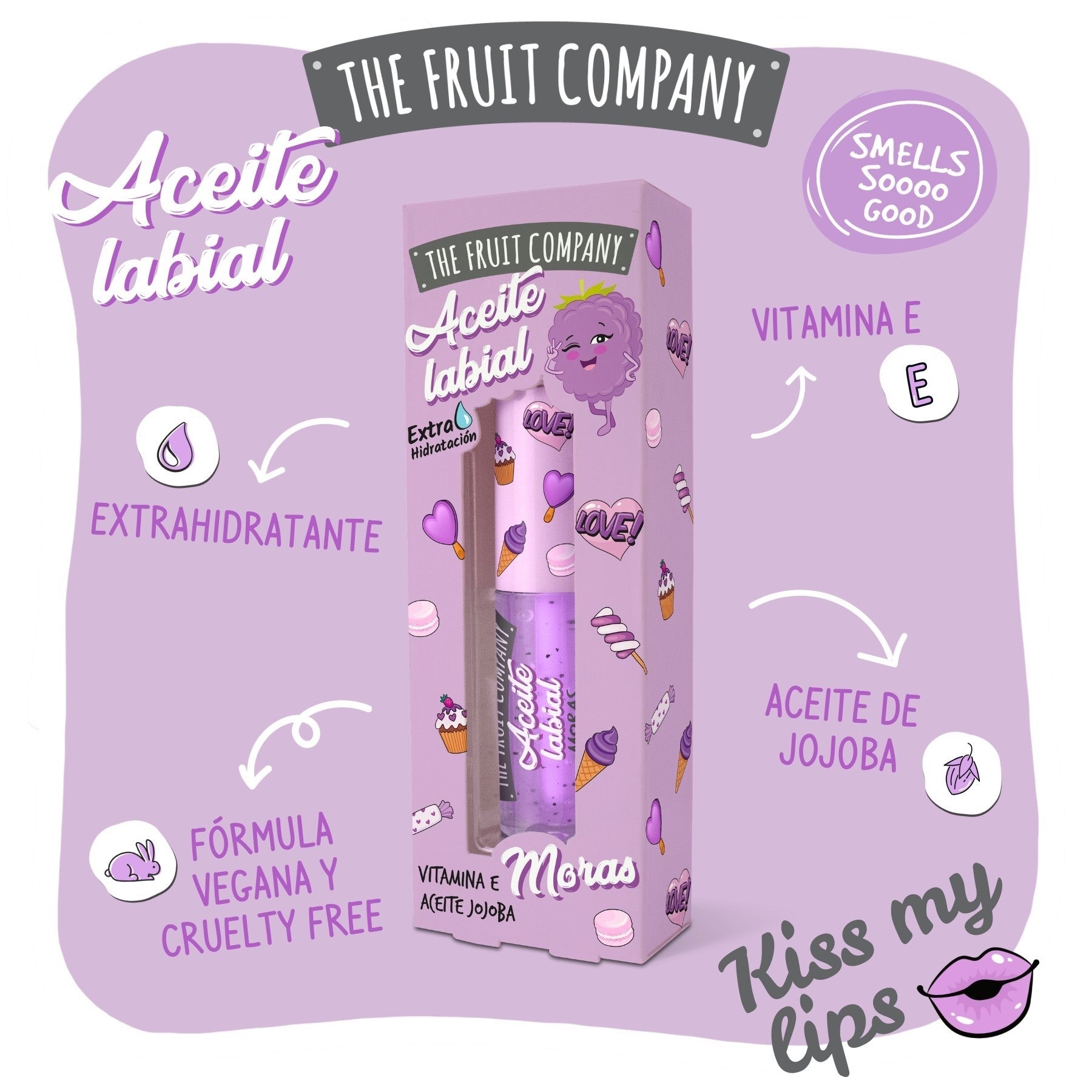 Lot de 18 - Huile pour les levres a la mure the fruit company