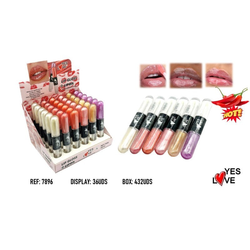 Set of 36 lip glosses + 2-in-1 lip oil 7896A - Yes love