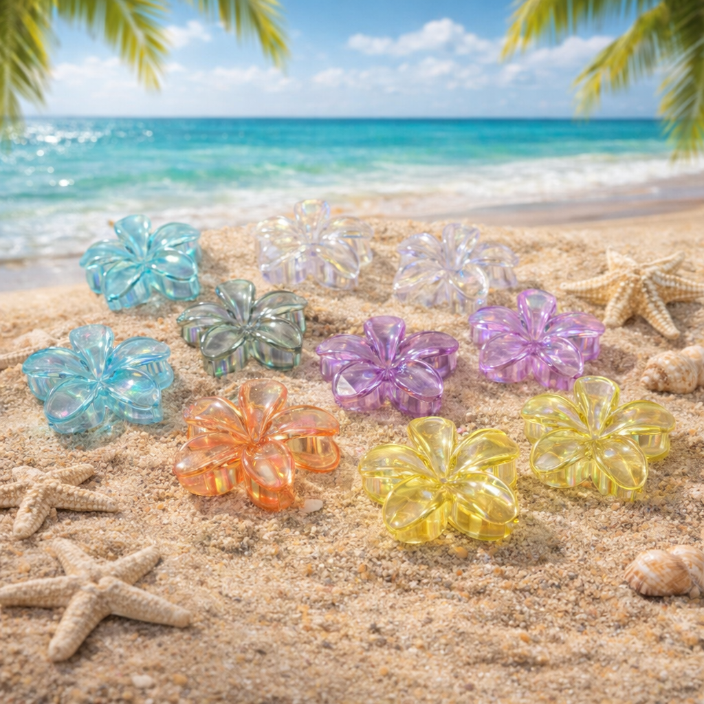 Lot de 12 Pièces - Pinces à Cheveux Fleur De Monoi