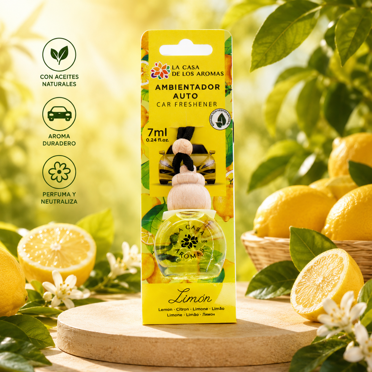 Lot de 14 Pièces - Désodorisant Voiture Parfum Citron 7 ml - La Casa De Los Aromas