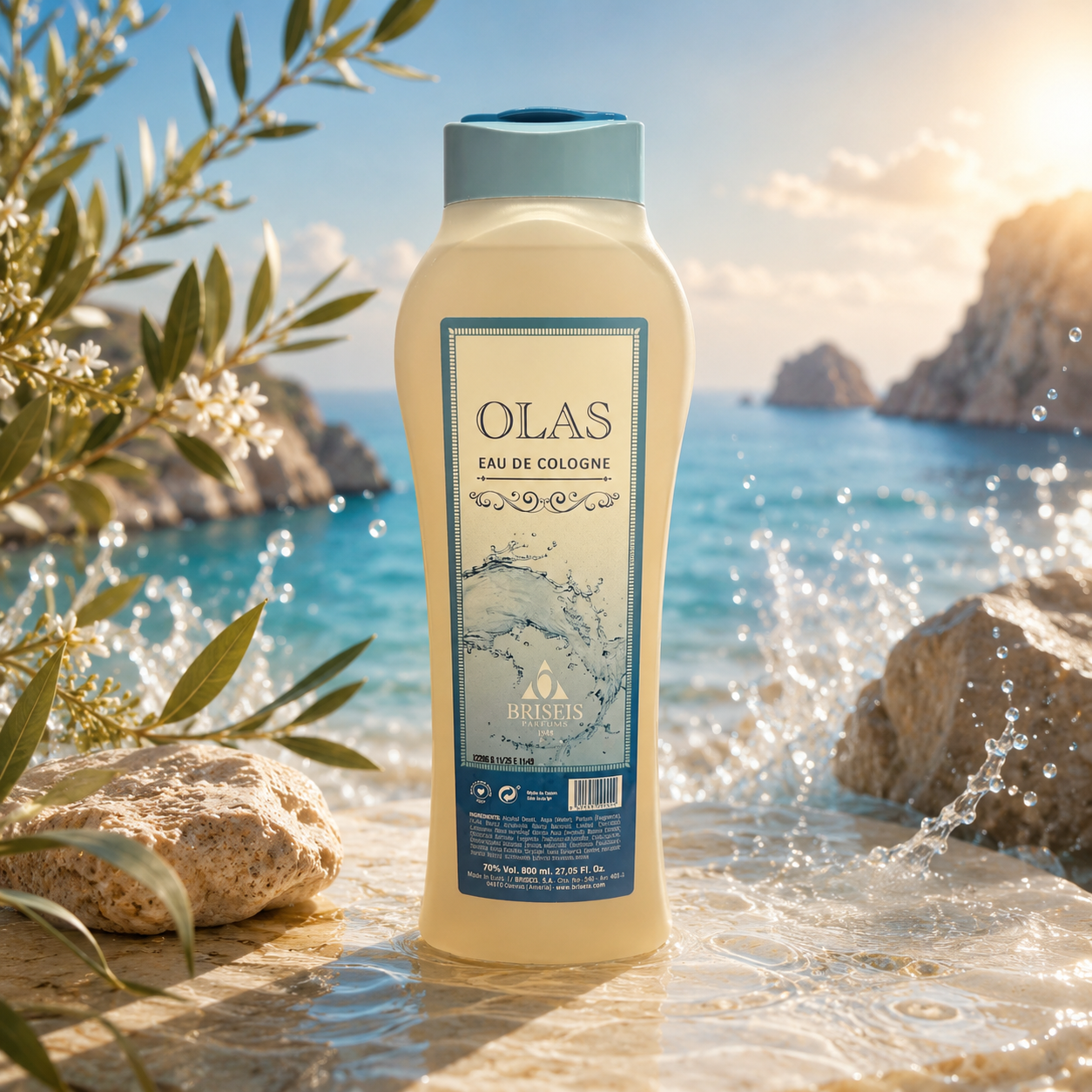 Lot de 4 Pièces - Eau de Cologne Olas 800ml - Tulipan Negro