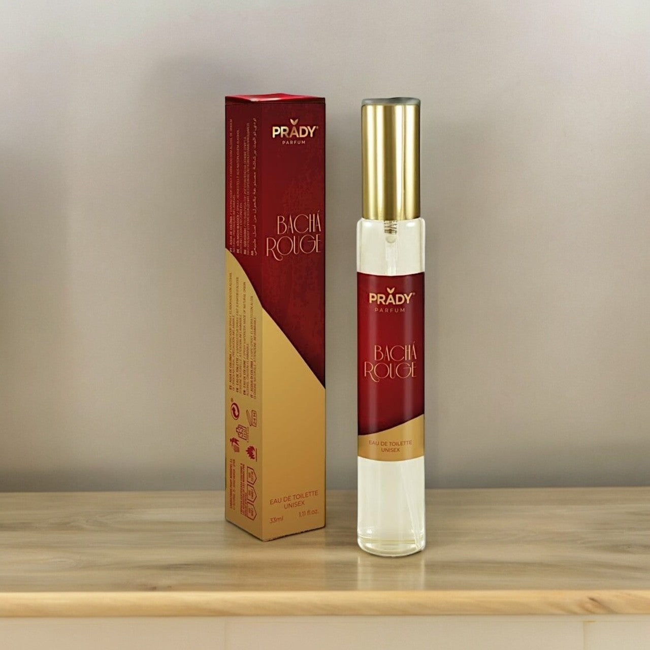 Lot de 6 Pièces - Eau de Parfum Bacha Rouge 33ml - Prady