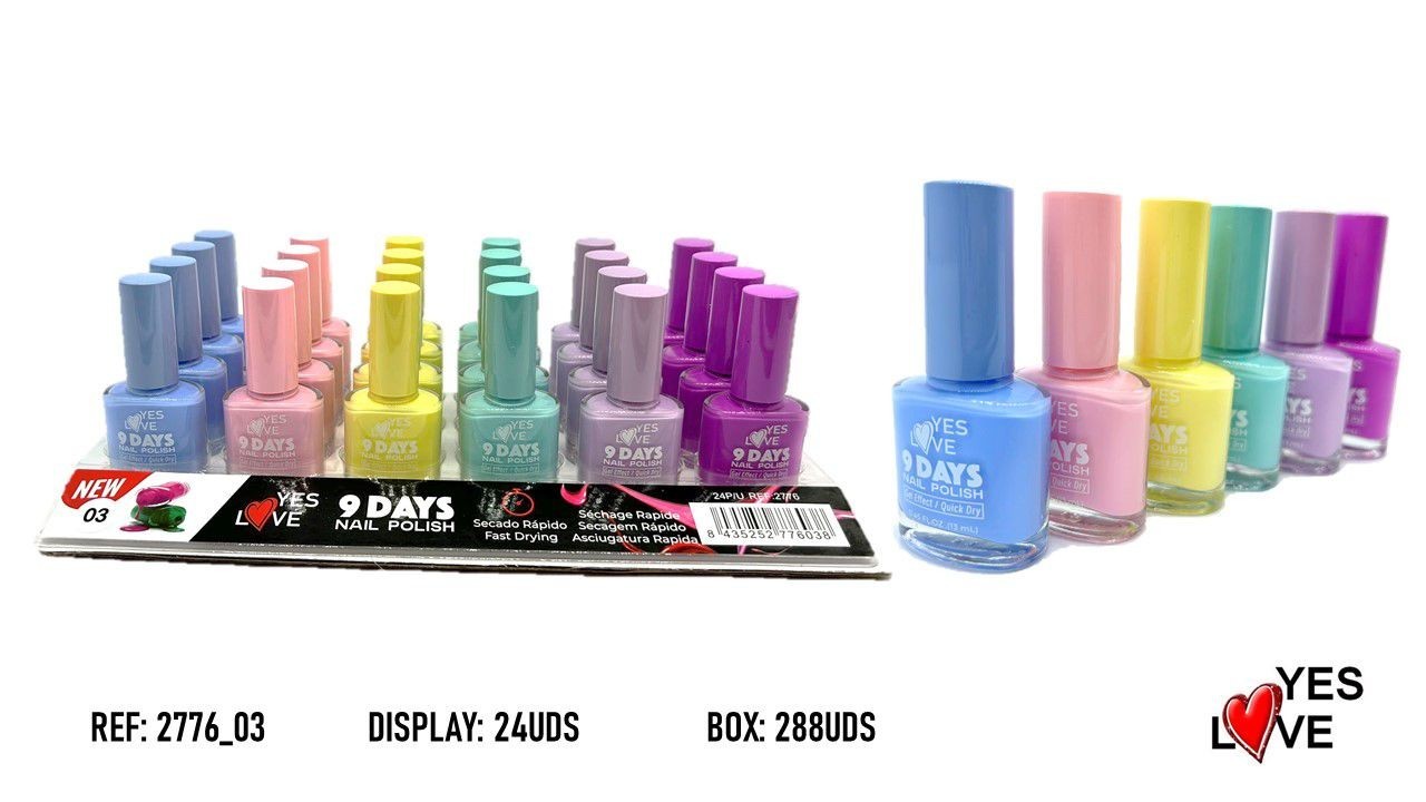 Set of 24 Pieces - 9-Day Gel Effect Nail Polish - 2776/3 - Yes Love