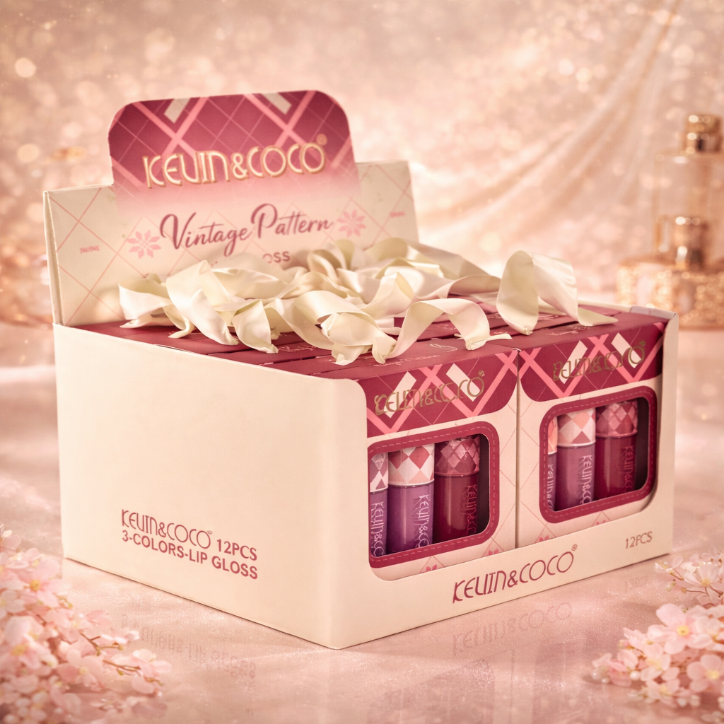 Lot de 12 Pièces - Kit de 3 Gloss Vintage Pattern 6 Couleurs - Kevin & Coco