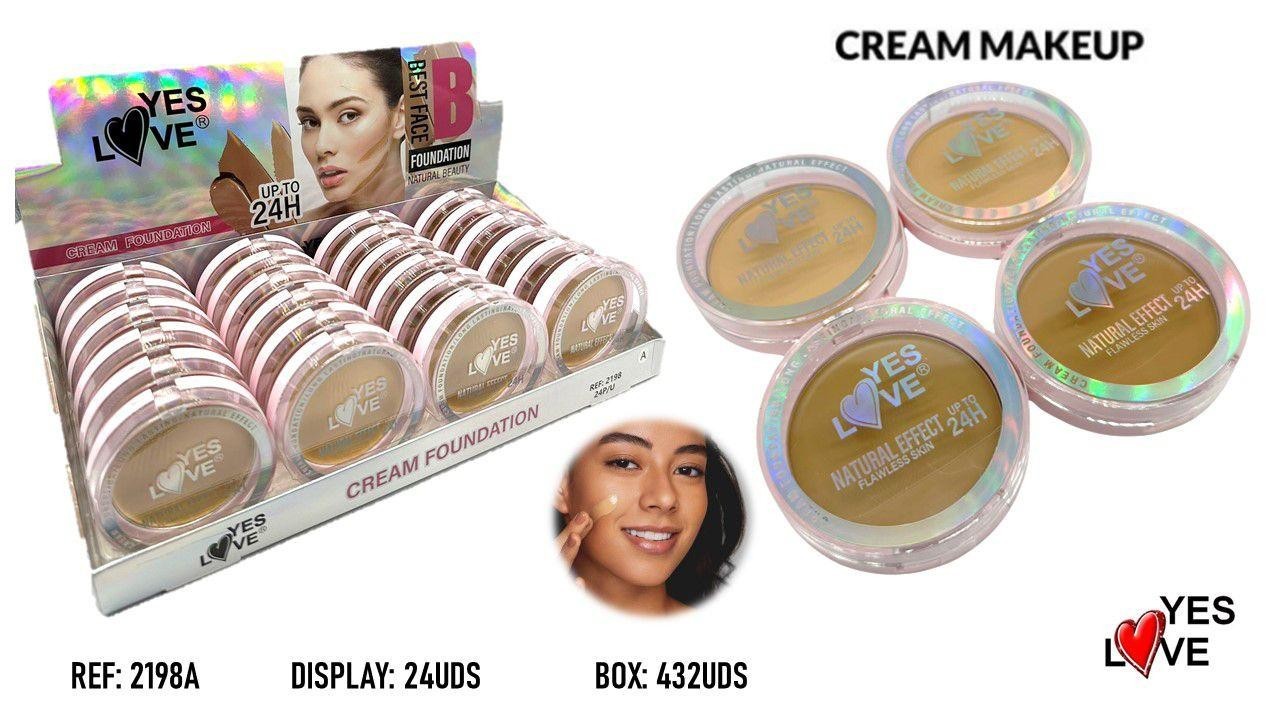 Pack of 24 - Best Face Cream Foundation - 2198A - Yes Love