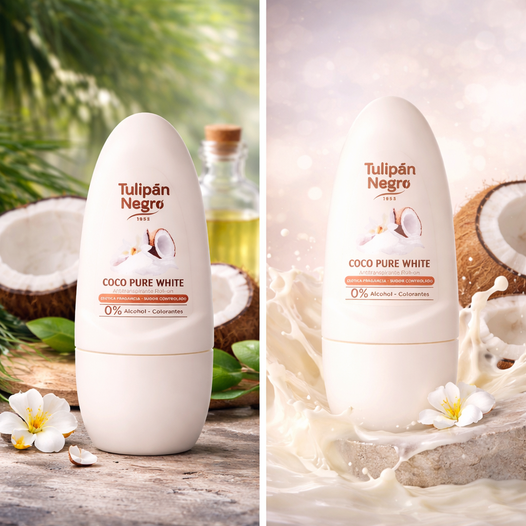 6-Piece Set - Pure White Coconut Gourmand Roll-On Deodorant 50ml - Tulipan Negro