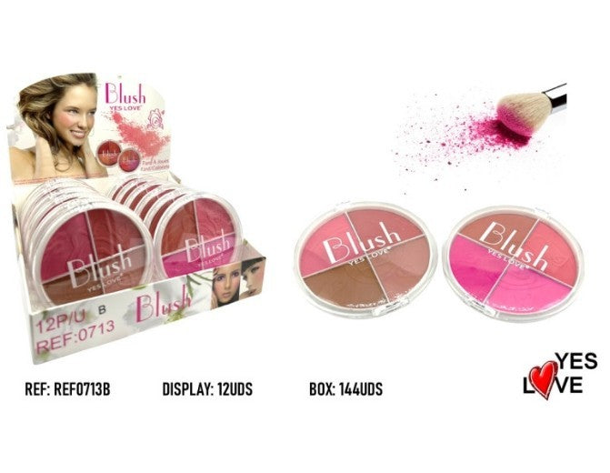 Powder blush, 4 shades, yes love 0713B