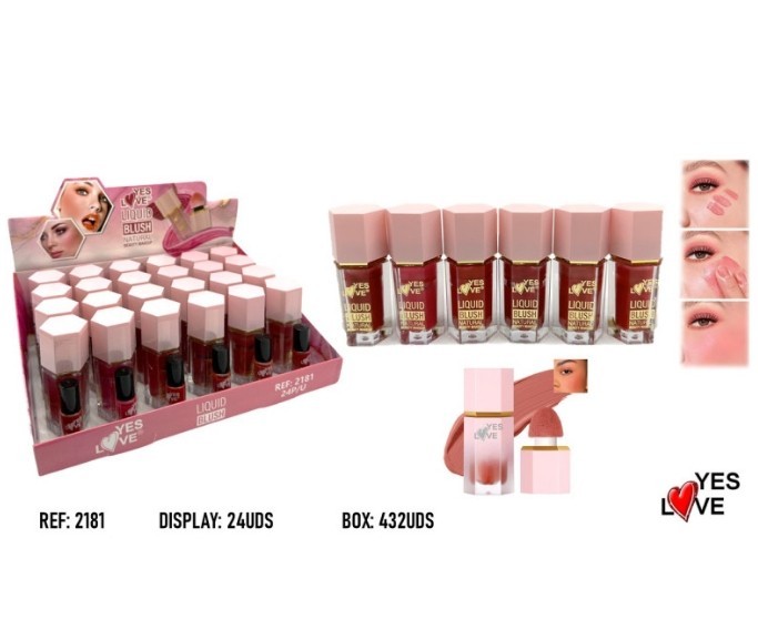 Set of 24 natural 3-in-1 liquid blushes - 2181- Yes Love