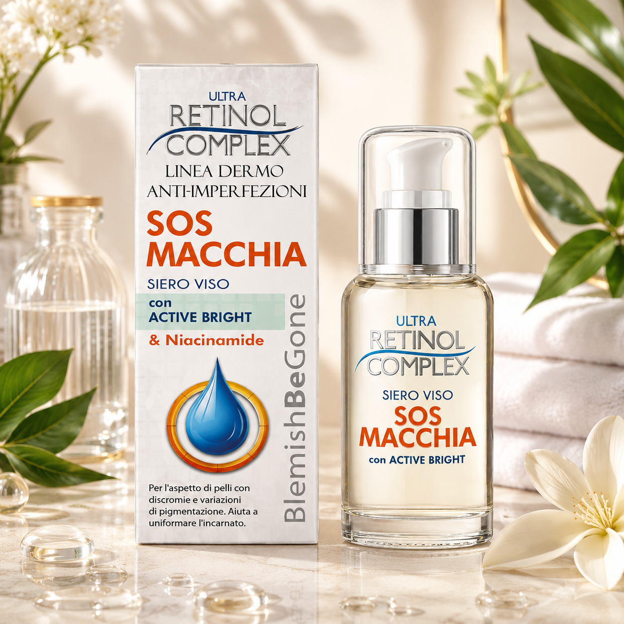 Lot de 6 Pièces - Sérum Visage Anti-Taches SOS Anti Tâches -30ml - Retinol Complex