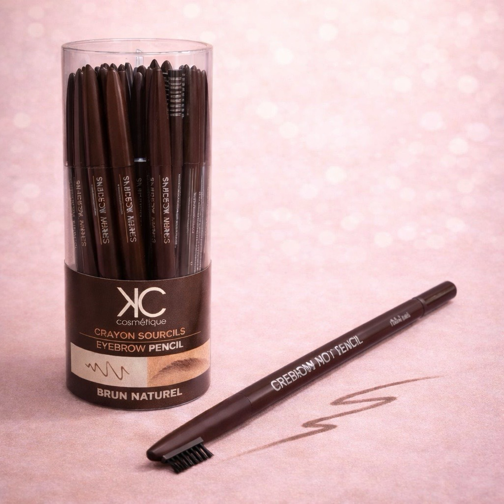 24-Piece Set - Eyebrow Pencil & Brush, Natural Brown - Kcosmetique 11288B