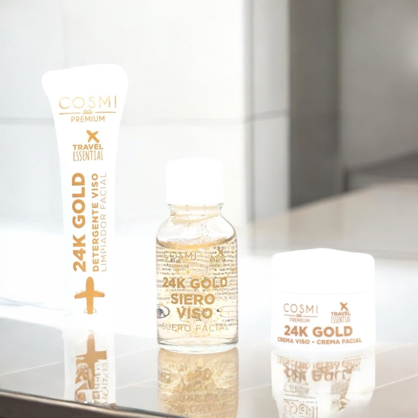 6-Piece Set - 24K Skin Care Travel Essential Kit - Cosmi Milano