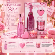 Lot de 4 coffrets - Coffret Scented Bath Rosé Perfect Glow – Bain Moussant, Bombe de Bain & Bougie – IDC Institute