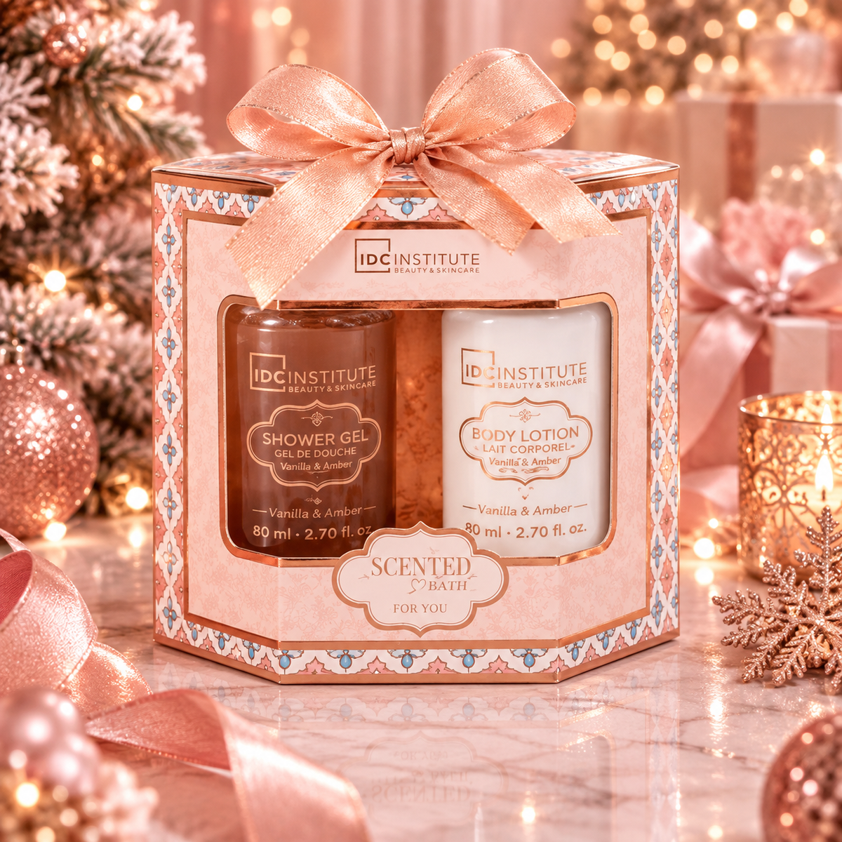 Lot de 4 Coffrets - Coffret Soin Corps Scented Bath Bronze Vanilla &amp; Amber – IDC Institute