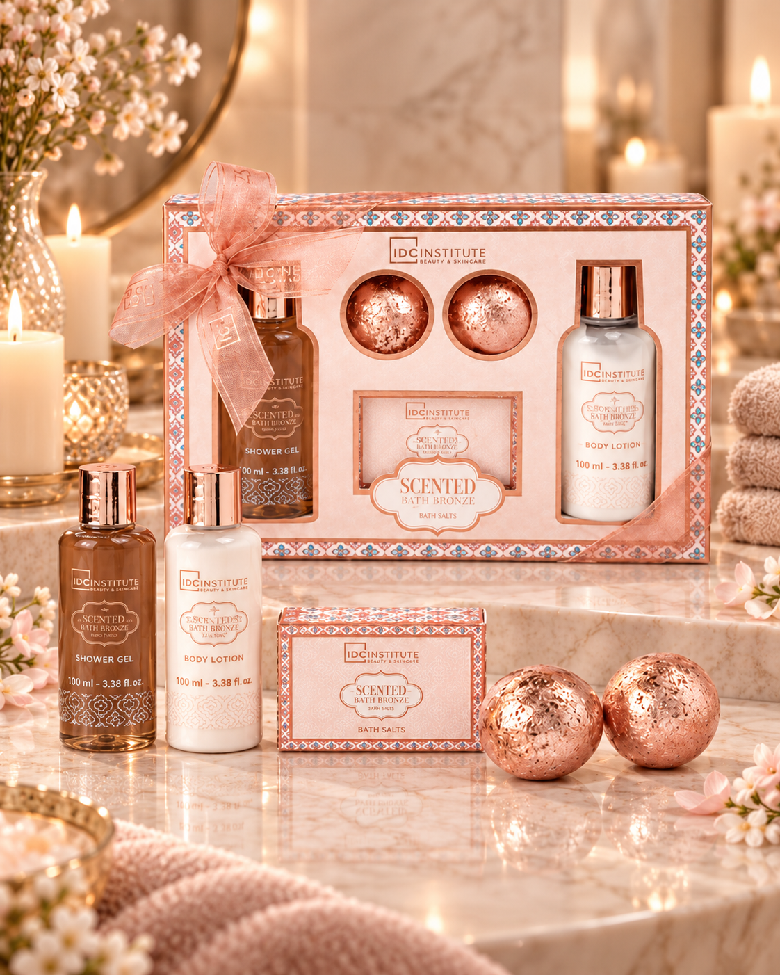 Lot de 3 Coffrets - Coffret Cadeau Bain Scented Bath Bronze 5 Pièces – IDC Institute