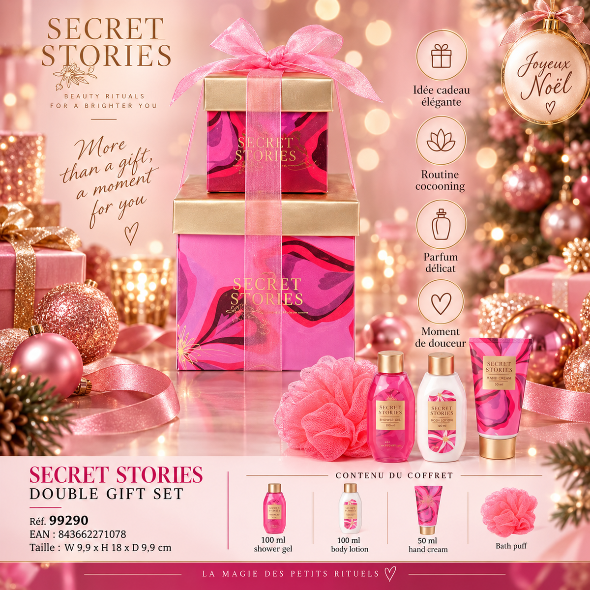 Lot de 4 coffrets - Secret Stories Double Gift Set – Coffret Bain & Corps IDC Institute