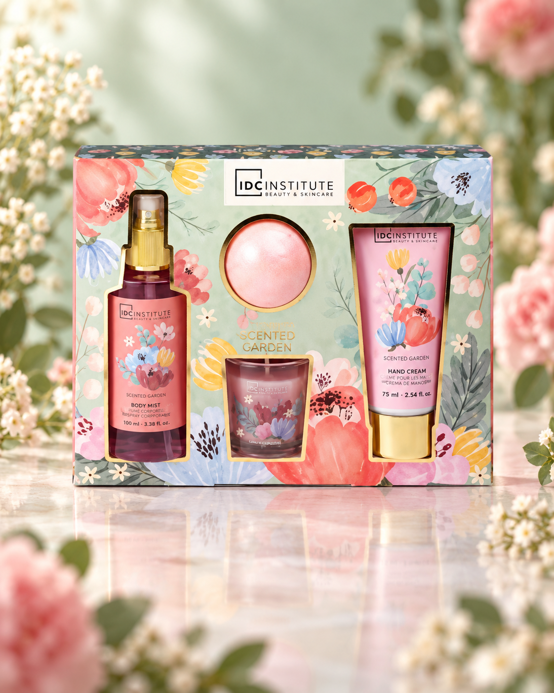 Lot de 3 Coffrets - Coffret Bain de Noël 4 Pièces Scented Garden - IDC Institute