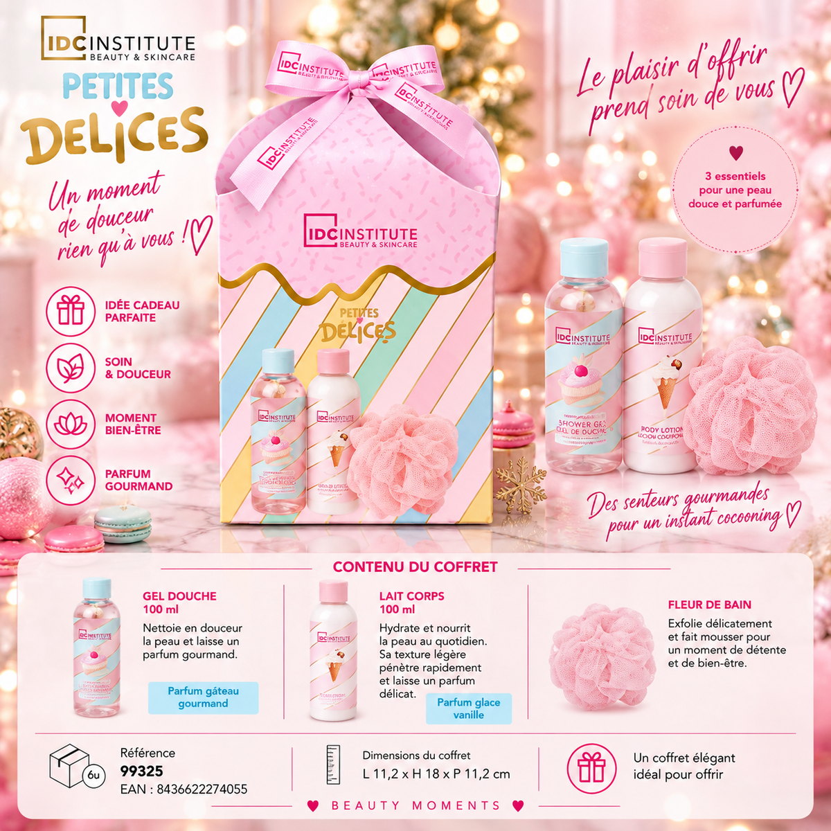 Lot de 4 coffrets - Coffret Petites Délices Pure Bliss Shower Set 3 PCS – IDC Institute