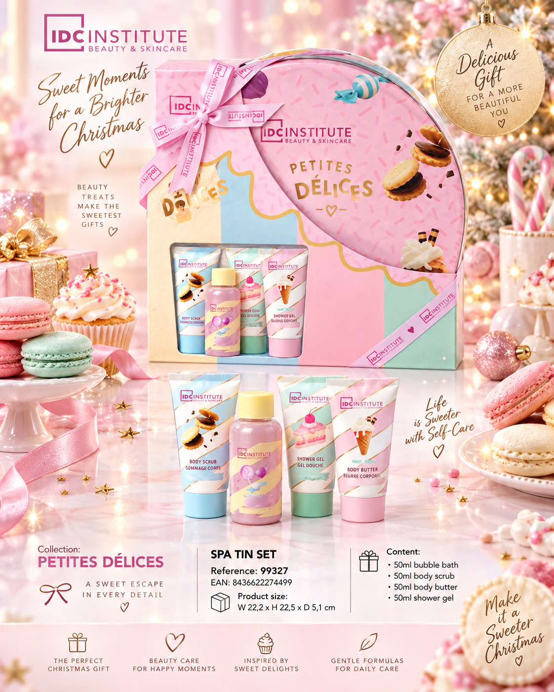 Lot de 4 Coffrets - Coffret cadeau Petites Délices Spa Tin Set – IDC Institute