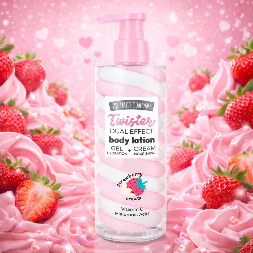 Lot de 12 Pièces - Body Lotion Corporel Twister Fraise Chantilly 200grs - The Fruit Company