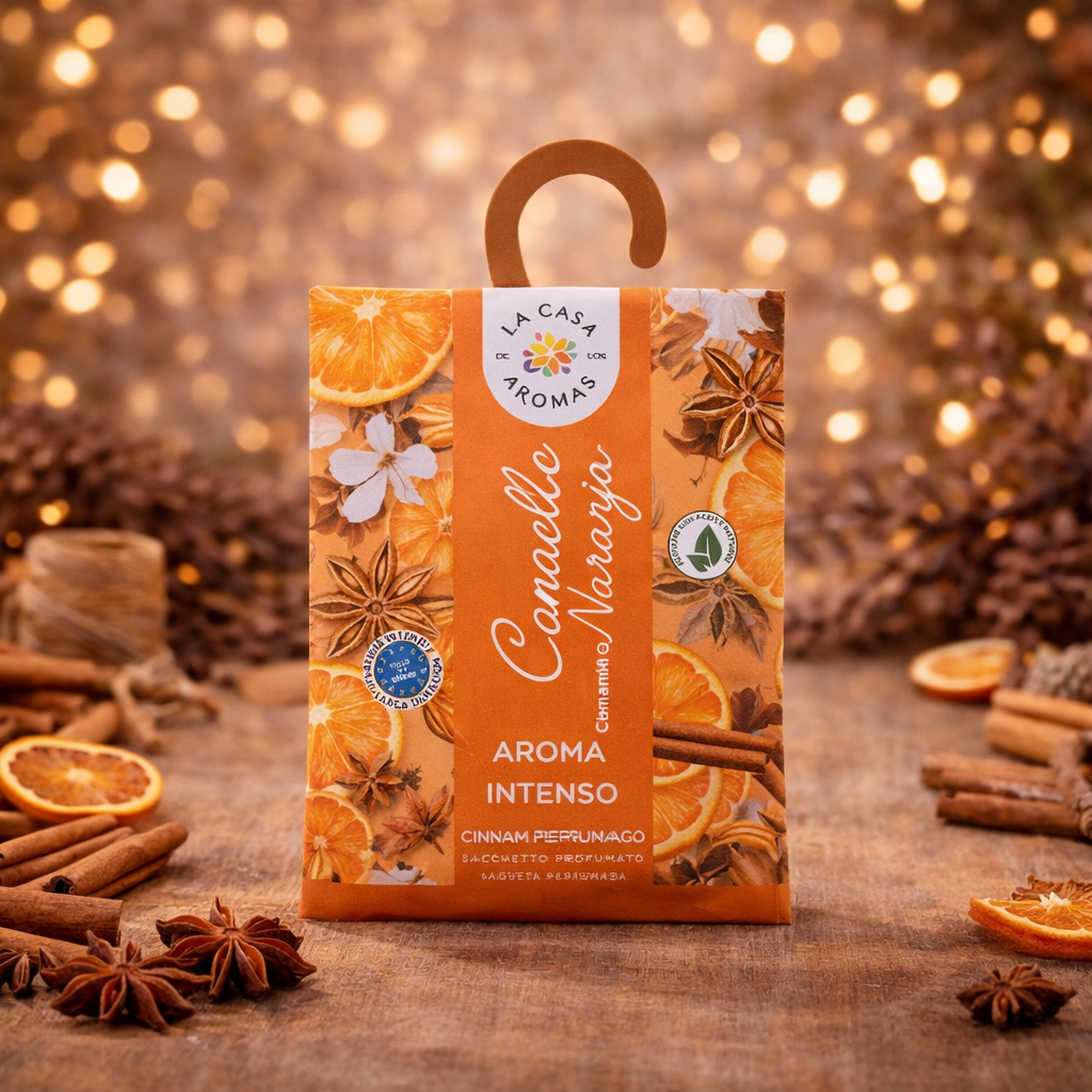 Lot de 12 - Sachet Parfumés Armoire et Commode Canelle Orange -20% - La Casa de Los Aromas