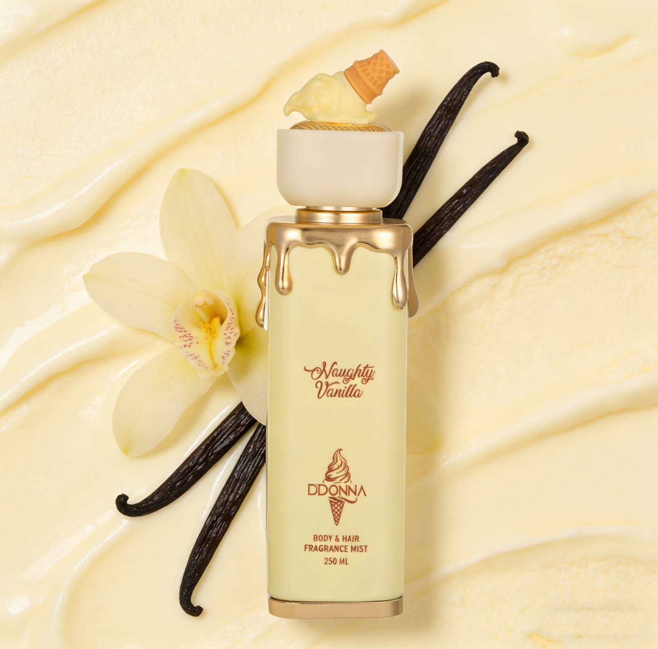 Lot de 6 Pièces - Brume Corps & Cheveux Naughty Vanilla 250ml - D'Donna